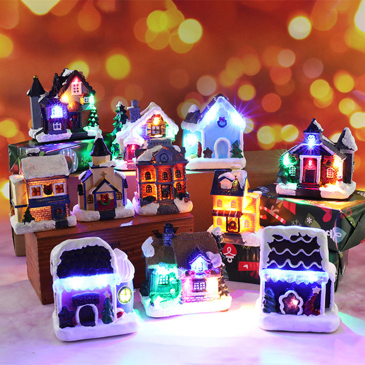 Christmas Decorations Resin Small House Micro Landscape Ornaments by 253444