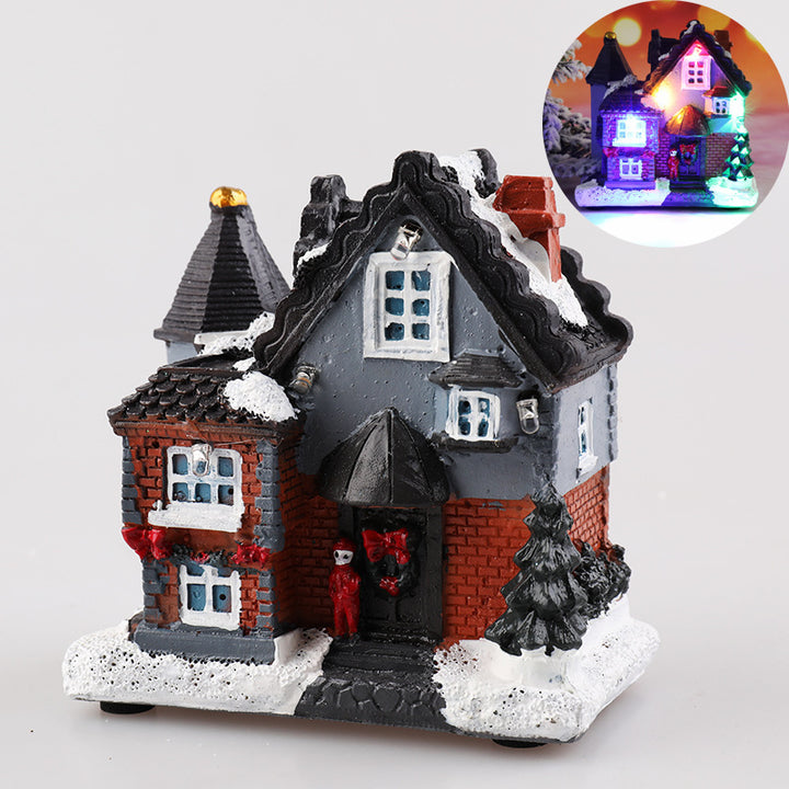 Christmas Decorations Resin Small House Micro Landscape Ornaments by 253444