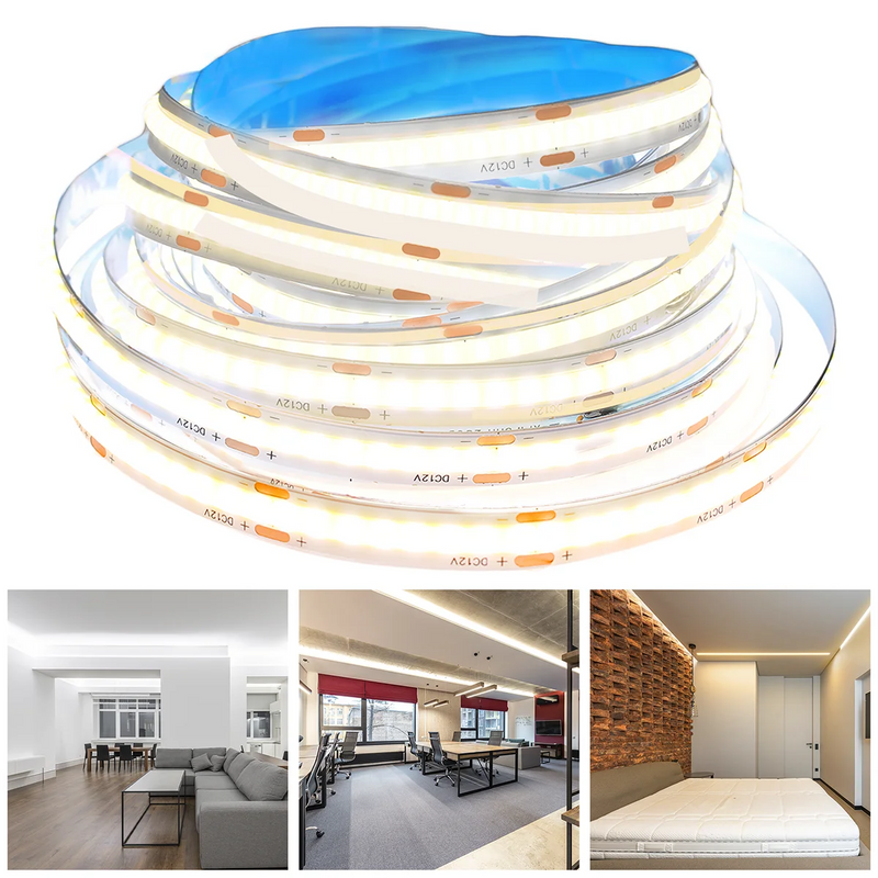 Fita Cob Super Led 5 Metros 320led/m 12v Ip20 Alto Brilho by Casa Perfeita