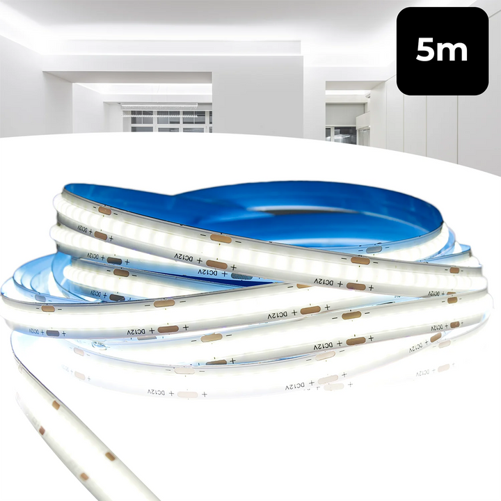 Fita Cob Super Led 5 Metros 320led/m 12v Ip20 Alto Brilho by Casa Perfeita
