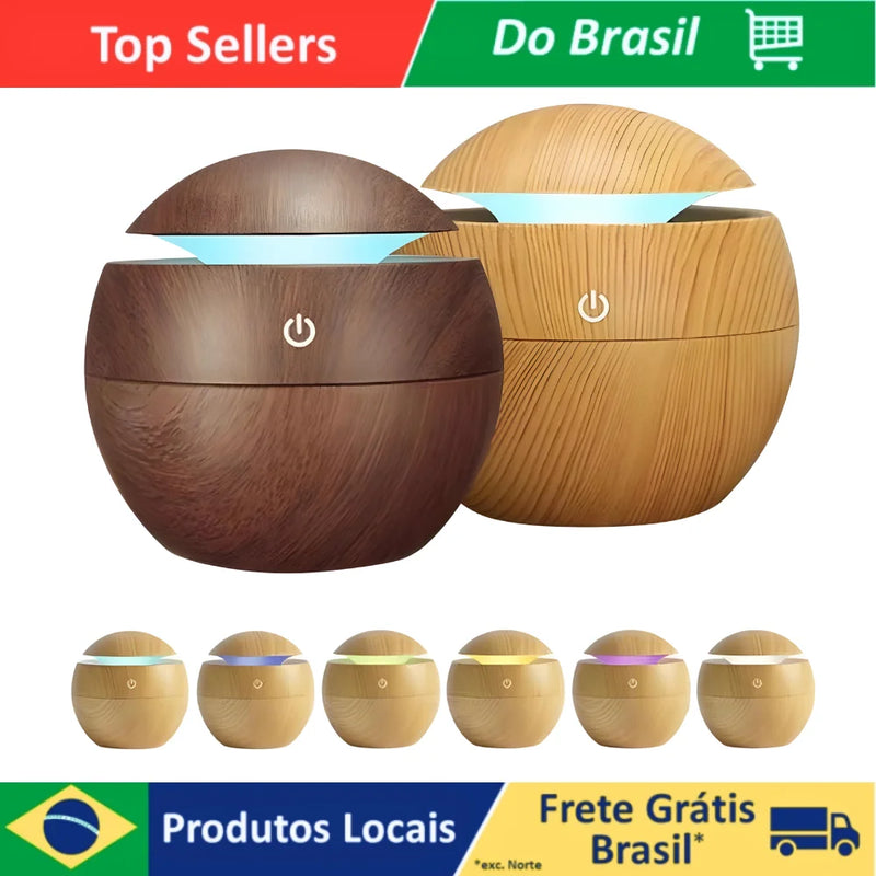 Umidificador Aromatizador Difusor Óleo Essencial 7 Cores