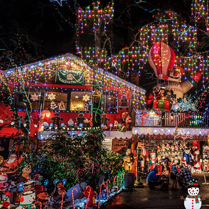 Luzes LED Icicle Festoon Decoração de Natal Remoto