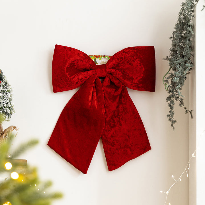 Christmas Decorations 60cm Red Lint Bowknot Christmas Accessories by 253444