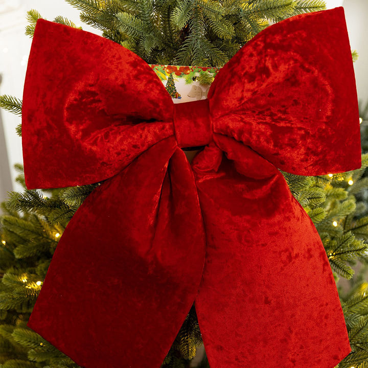 Christmas Decorations 60cm Red Lint Bowknot Christmas Accessories by 253444