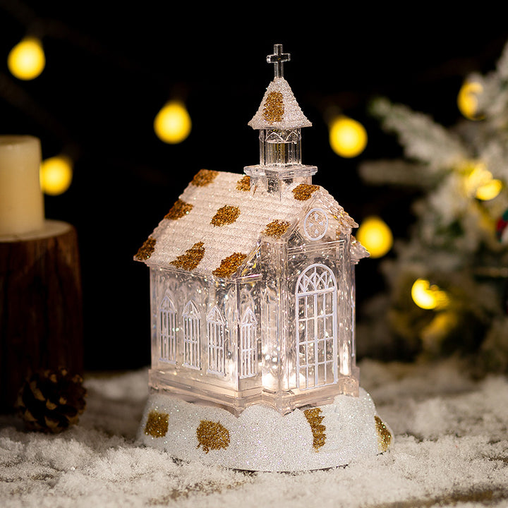 Christmas Decorations Crystal Church House Music Box Ornaments by 253444