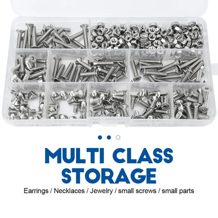 Nindejin multi grades caixa de plástico compartimento ajustável caixa organizadora de jóias eco-friendly pp transparente caixa de parafuso de jóias by Casa Perfeita
