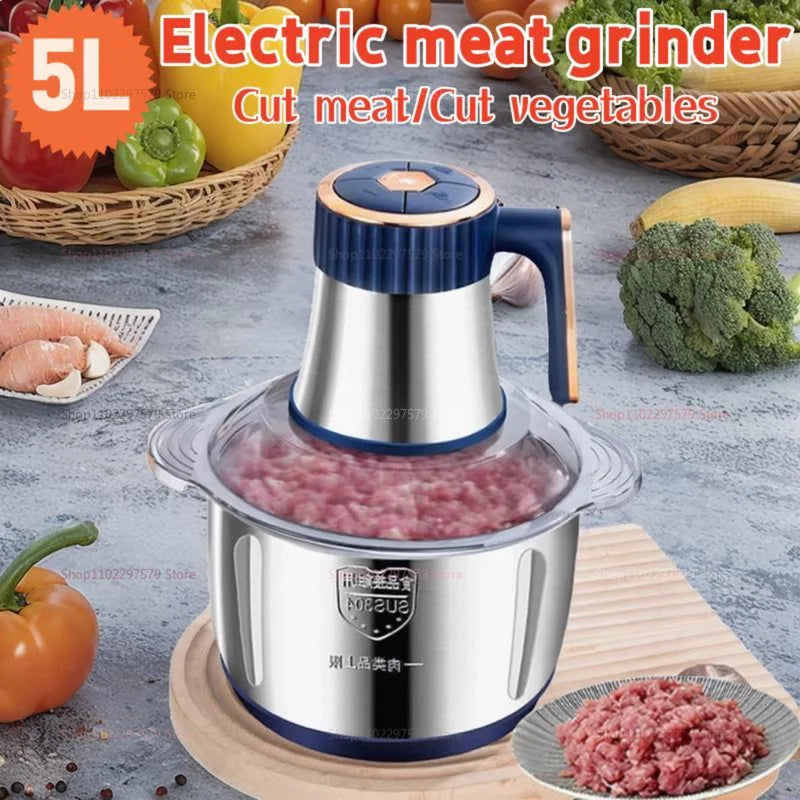 Moedor De Carne Elétrico 5L Inox LISM Versátil Para Casa