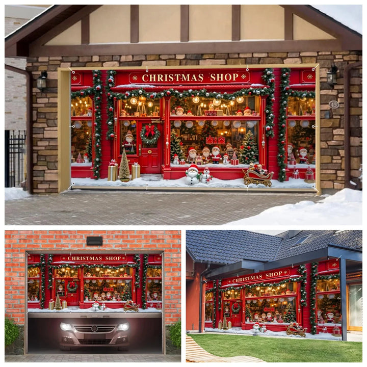 Fundo Natal Vermelho Grande Banner Pano de Fundo Papai Noel