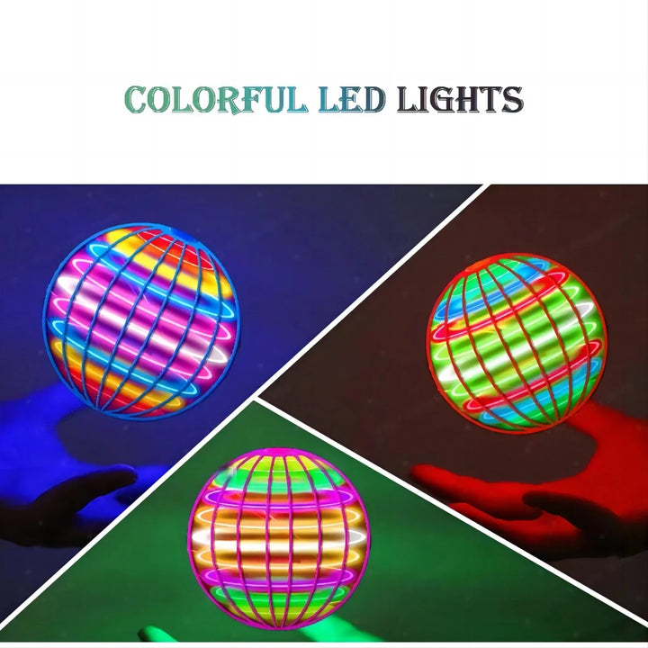 Bola Voadora Infantil Com LED Controle De Cores 360 Graus