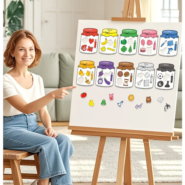 Conjunto Magnético Classificação Por Cores Frutas Infantil