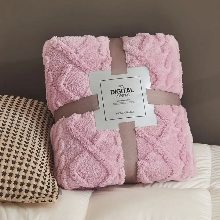 Cobertor de Flanela Coral Fofo Pelúcia Confortável Quente