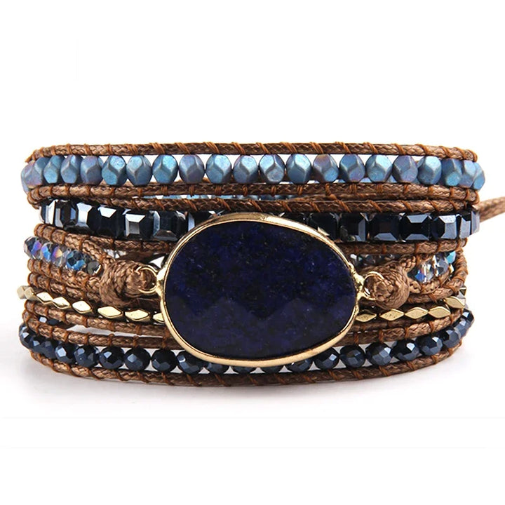 Pulseiras De Pedra Natural Em Couro Feitas À Mão Para Ela