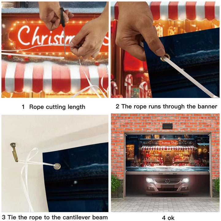 Fundo Natal Vermelho Grande Banner Pano de Fundo Papai Noel