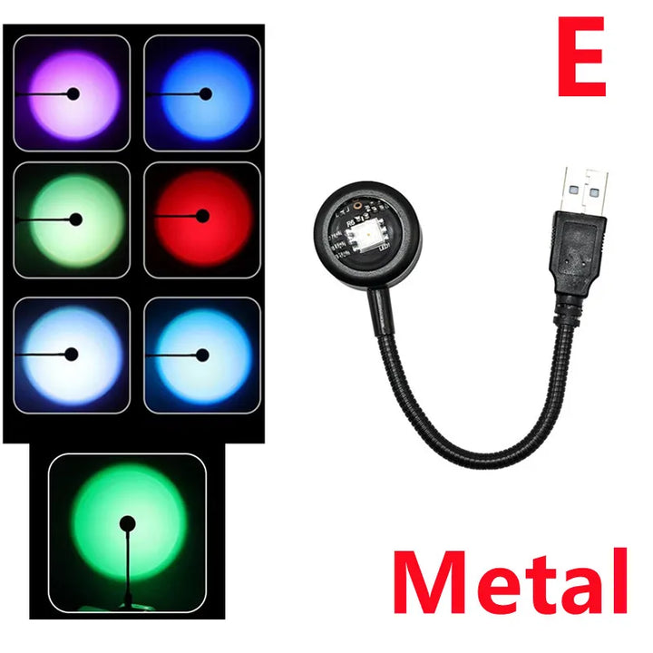 RnnTuu Led USB Pôr do Sol Lâmpada Projetor Decoração de Casa Luz Noturna Portátil Luz de Humor Para Sala de estar Fotografia de Parede Luzes de Neon by Casa Perfeita
