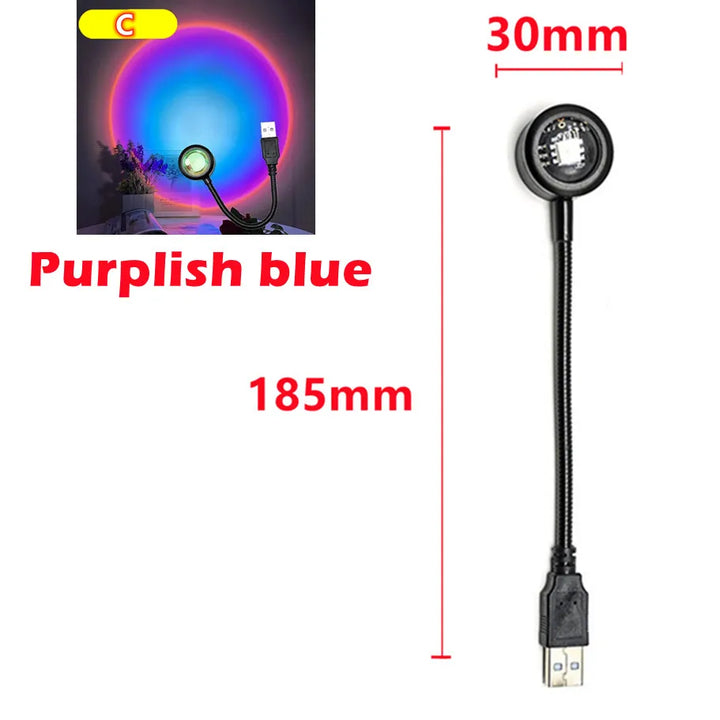 RnnTuu Led USB Pôr do Sol Lâmpada Projetor Decoração de Casa Luz Noturna Portátil Luz de Humor Para Sala de estar Fotografia de Parede Luzes de Neon by Casa Perfeita