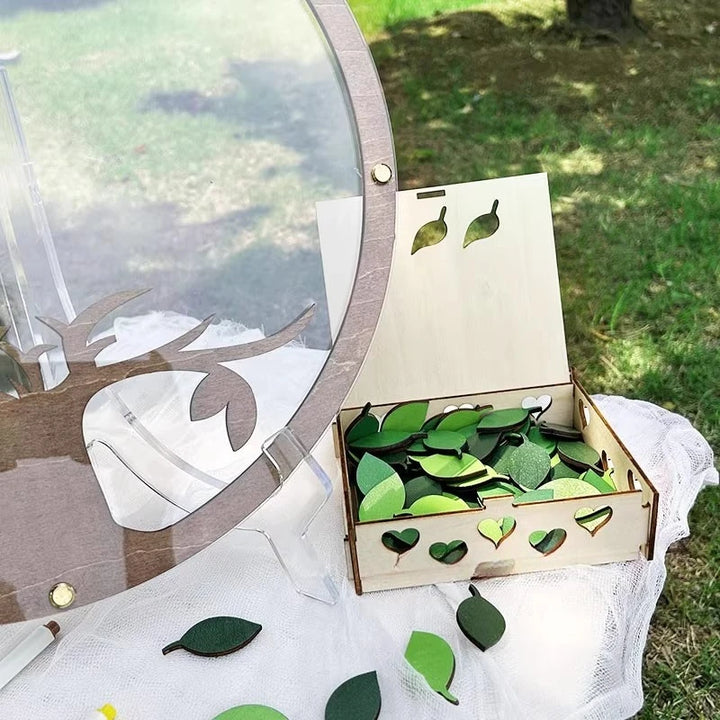 Árvore Sinal 3D Madeira Verde Para Casamentos Românticos