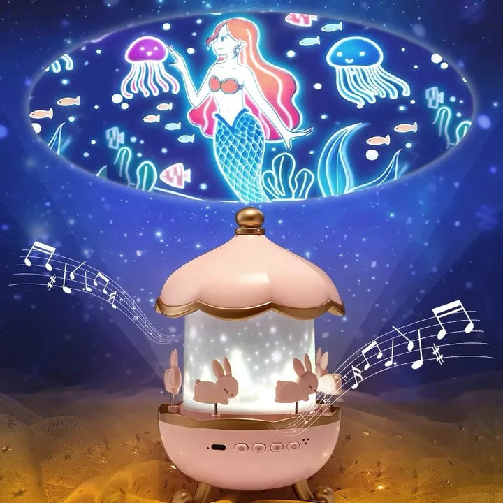 Projetor Luz Noturna Infantil Bluetooth Estrelas 21 Filmes