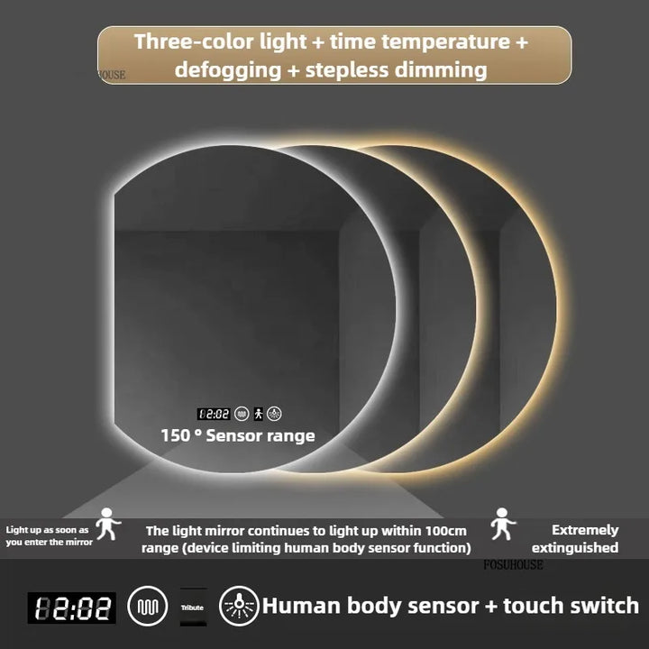 Nordic inteligente espelhos de banho bacia de lavagem de banheiro fixado na parede espelhos de banheiro anti-nevoeiro espelho de vestir hotel espelho decorativo by Casa Perfeita
