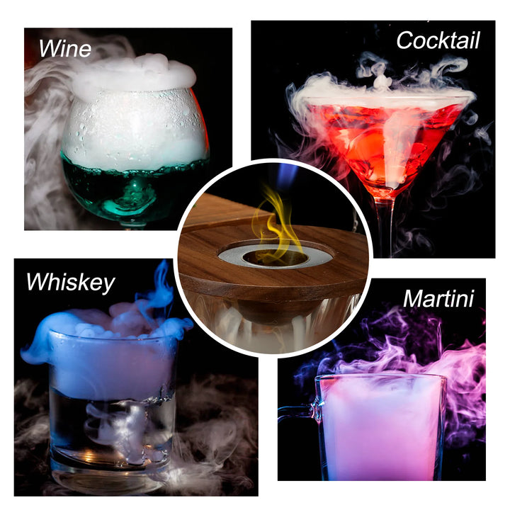Kit Defumação de Coquetéis para Home Bar com Vidro e Chips
