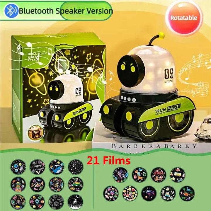 Luminária LED Giratória com Música Infantil Céu Estrelado