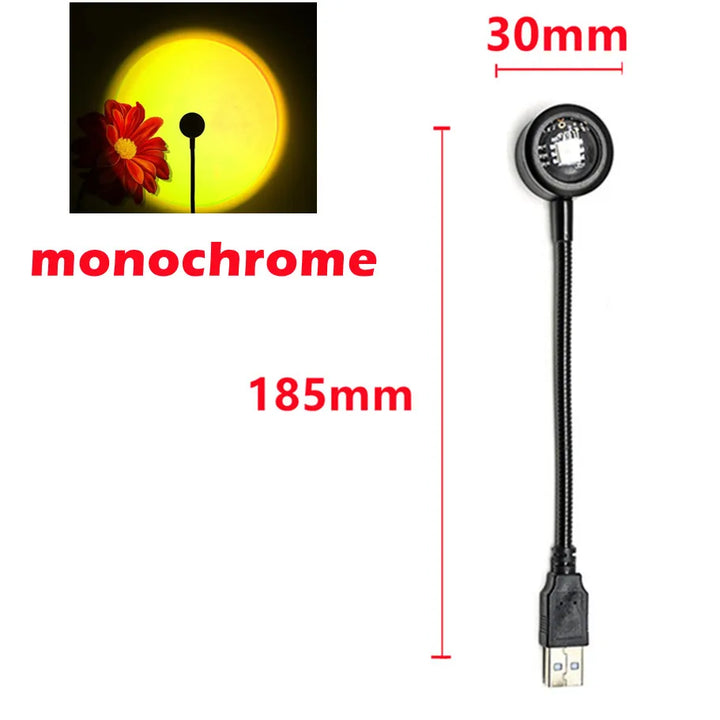 RnnTuu Led USB Pôr do Sol Lâmpada Projetor Decoração de Casa Luz Noturna Portátil Luz de Humor Para Sala de estar Fotografia de Parede Luzes de Neon by Casa Perfeita