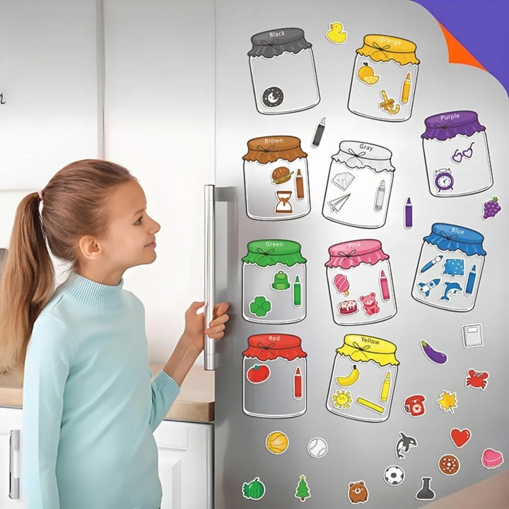 Conjunto Magnético Classificação Por Cores Frutas Infantil