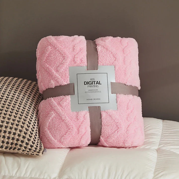 Cobertor de Flanela Coral Fofo Pelúcia Confortável Quente
