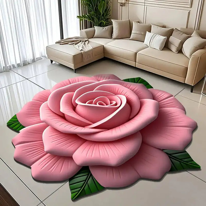Tapete De Porta 3D Flor Fresca Padrão Alienígena Absorvente
