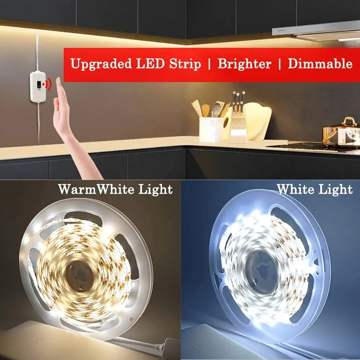Fita LED Inteligente c/ Sensor de Gestos e Dimmer USB | Luz para Armários e Cozinha