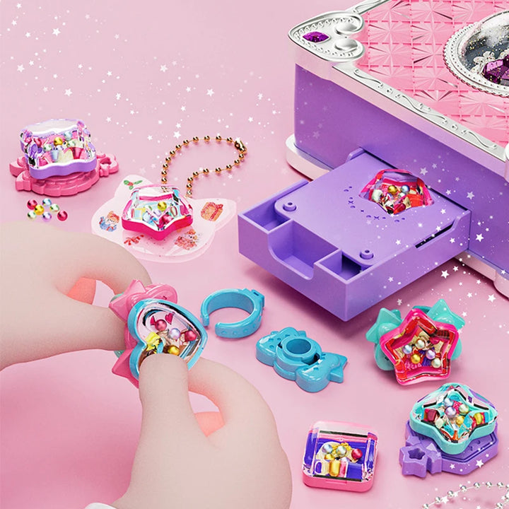 Kit Joias DIY Crianças Anéis Adesivos Estimula Criatividade