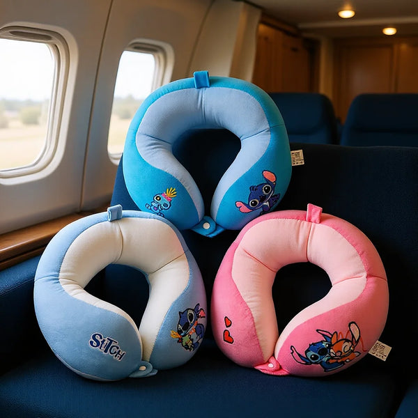 Travesseiro de Pescoço Lilo e Stitch Forma U Portátil Viagem