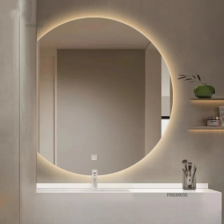 Nordic inteligente espelhos de banho bacia de lavagem de banheiro fixado na parede espelhos de banheiro anti-nevoeiro espelho de vestir hotel espelho decorativo by Casa Perfeita