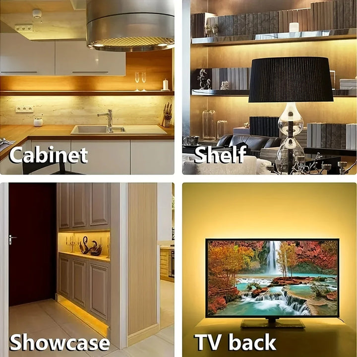Luzes de tira led de varredura manual 1m 2m 3m 5m tira led com interruptor de sensor de movimento de varredura manual para cozinha escadas guarda-roupa