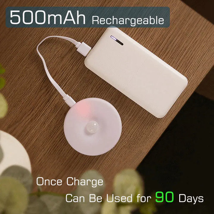 Luminária LED Noturna Recarregável com Sensor de Movimento USB