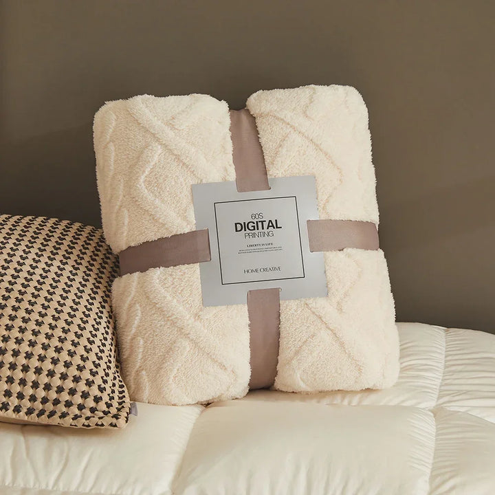 Cobertor de Flanela Coral Fofo Pelúcia Confortável Quente