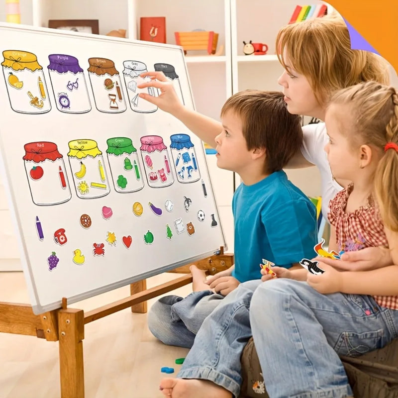 Conjunto Magnético Classificação Por Cores Frutas Infantil