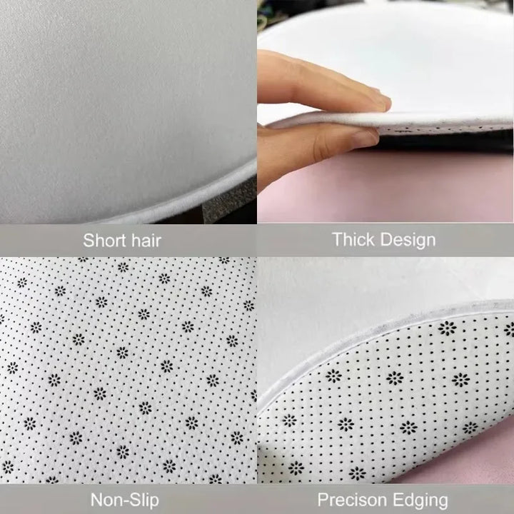 Tapete Redondo 3D Ilusão Visual Espiral Preto Moderno