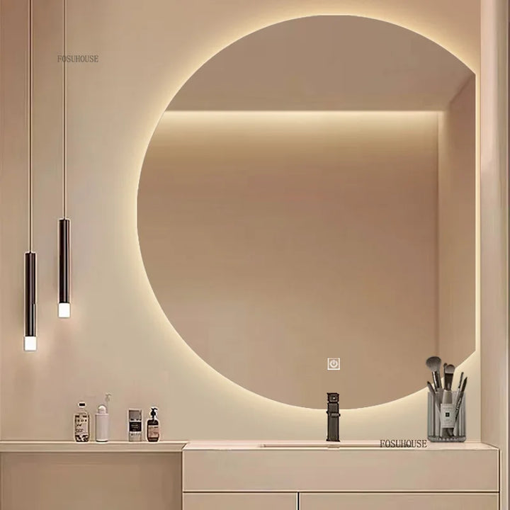 Nordic inteligente espelhos de banho bacia de lavagem de banheiro fixado na parede espelhos de banheiro anti-nevoeiro espelho de vestir hotel espelho decorativo by Casa Perfeita