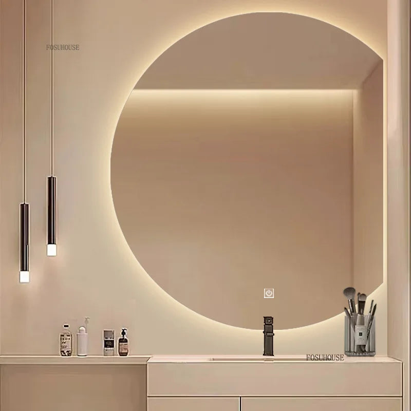 Nordic inteligente espelhos de banho bacia de lavagem de banheiro fixado na parede espelhos de banheiro anti-nevoeiro espelho de vestir hotel espelho decorativo by Casa Perfeita