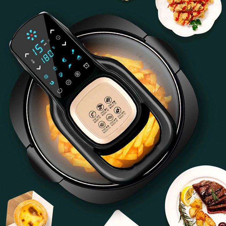 Fritadeira de ar doméstica multifuncional sem inteligência de óleo 6L Forno 220V 1100W LED Painel de toque Controle de temperatura Frittura de ar visual
