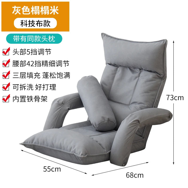 Tatami sofá ajustável dobrável cadeira de escritório preguiçoso multi-posição reclinável durável relaxamento lounge assento conversível sofá by Casa Perfeita