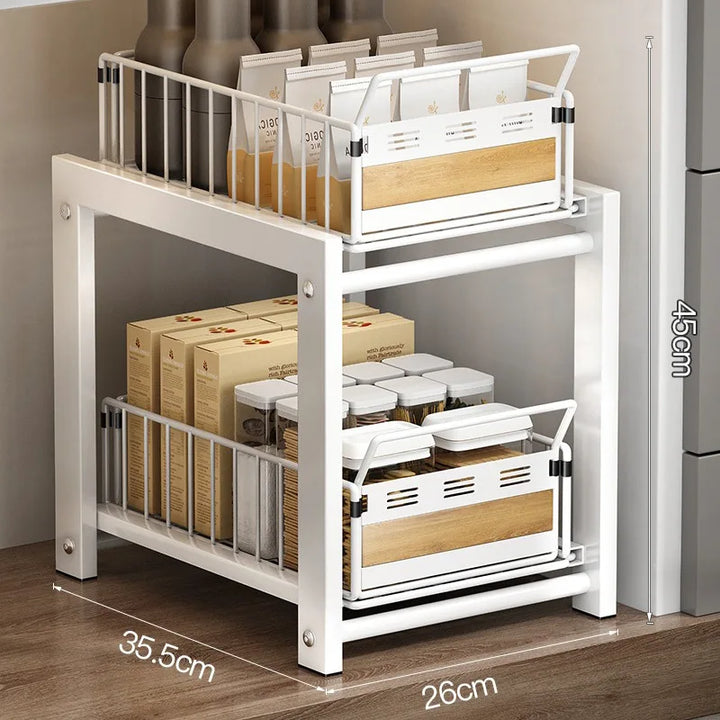 Suporte de armazenamento para pia de cozinha, suporte multifuncional, tigelas, pratos, itens de cozinha, acessórios, economizador de espaço, organizador de cozinha by Casa Perfeita