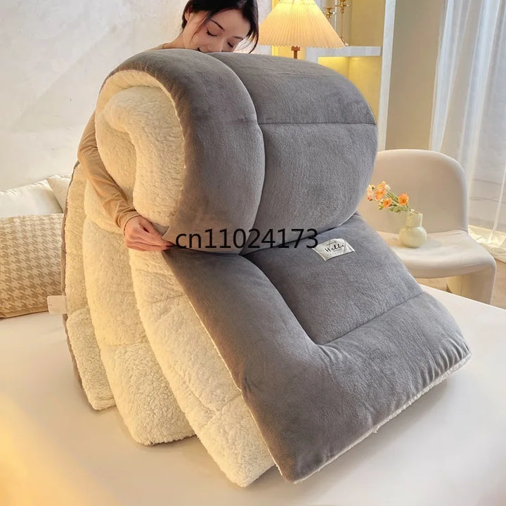 Colcha Acolchoada de Inverno Fibra de Bambu Quente Casal