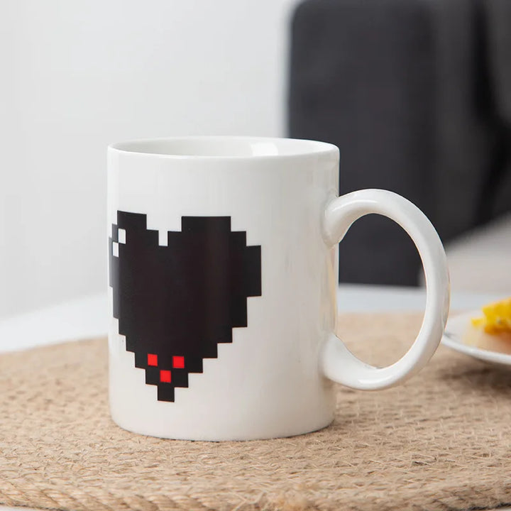 Caneca Mágica 330ml - Cerâmica Que Muda de Cor - Presente Criativo Namorados