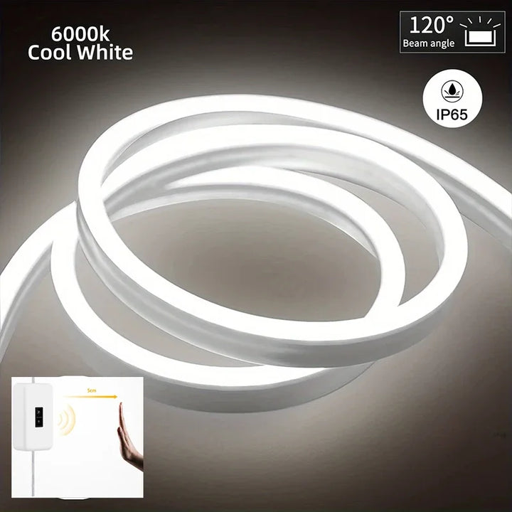 Sensor de movimento neon led luz tira usb interruptor regulável sinal de néon flexível corda de silicone toupe à prova dwaterproof água para casa decoração ao ar livre