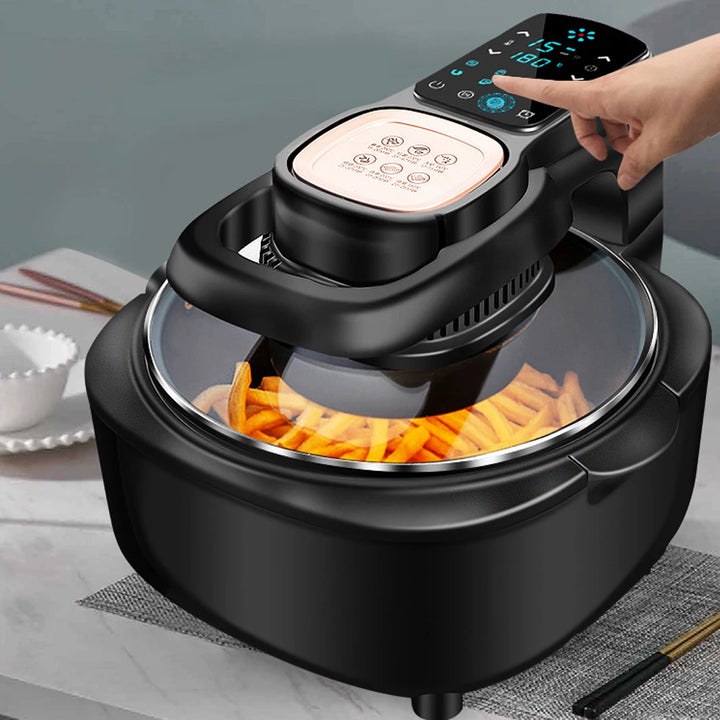 Fritadeira de ar doméstica multifuncional sem inteligência de óleo 6L Forno 220V 1100W LED Painel de toque Controle de temperatura Frittura de ar visual