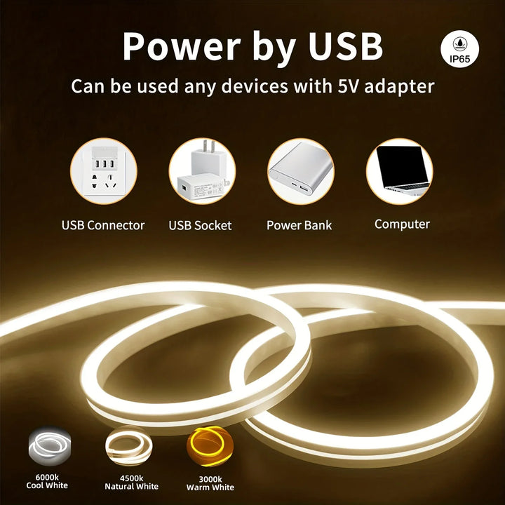Sensor de movimento neon led luz tira usb interruptor regulável sinal de néon flexível corda de silicone toupe à prova dwaterproof água para casa decoração ao ar livre