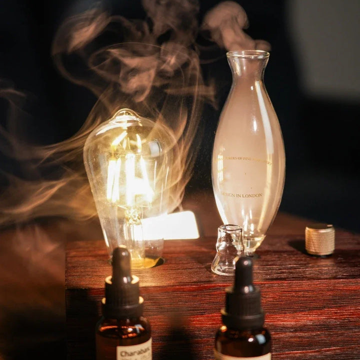 Difusor Nebulizador de Óleos Essenciais Puro e Sem Água | Design Madeira e Vidro