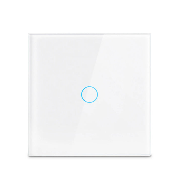 AC100-240 interruptor de toque alimentação led painel interruptores luz parede temperado preto branco cristal vidro 1/2/3 gang interruptor