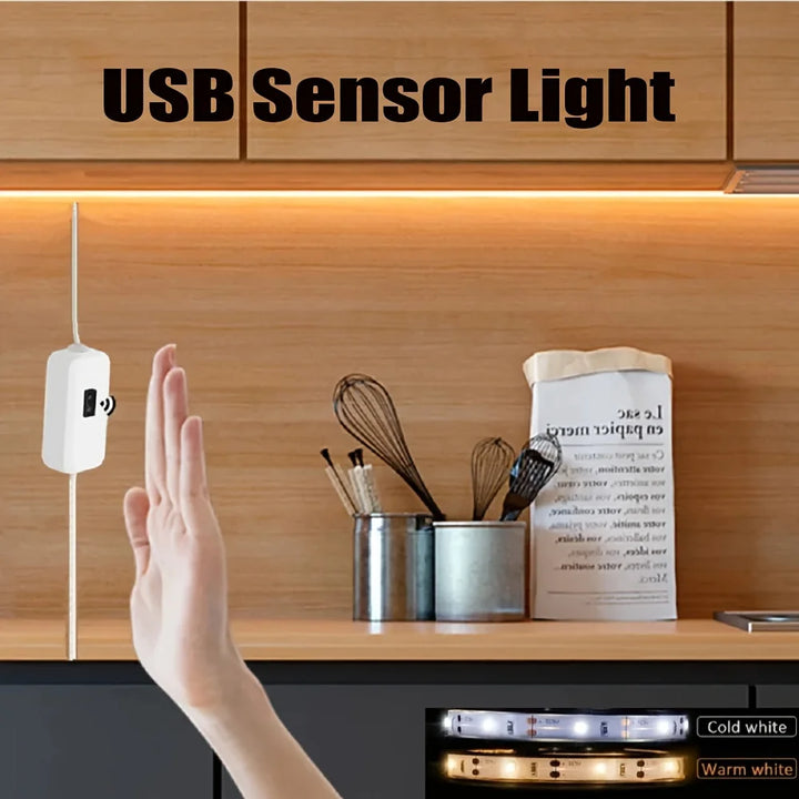 Fita LED Inteligente c/ Sensor de Gestos e Dimmer USB | Luz para Armários e Cozinha
